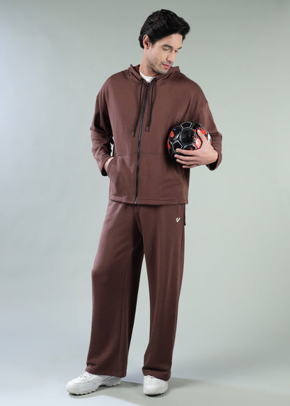 Loose Fit Track Pants Brown