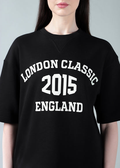 Oversized Athleisure Tee Black