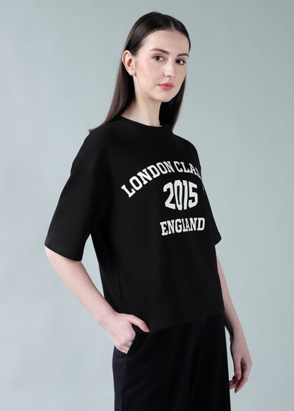 Oversized Athleisure Tee Black