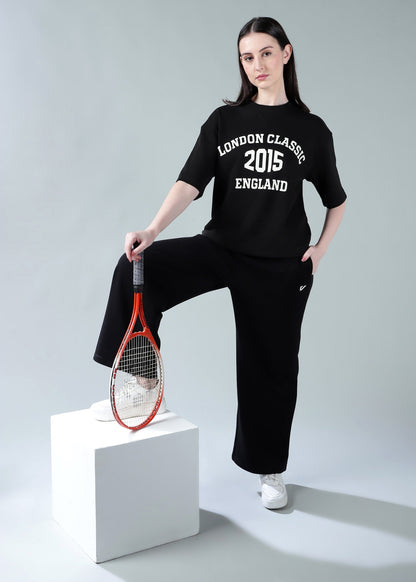 Oversized Athleisure Tee Black